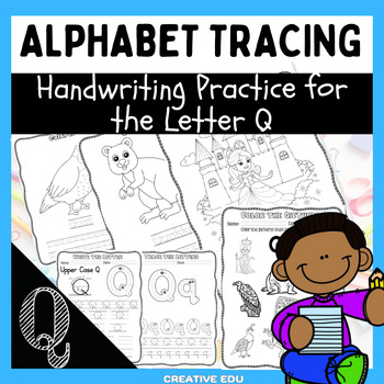 Preview of Alphabet Tracing Cards: Handwriting Practice for Letter Q