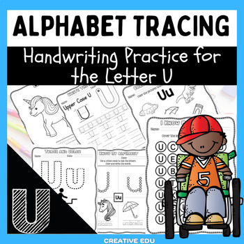 Preview of Alphabet Tracing Cards: Handwriting Practice for Letter U