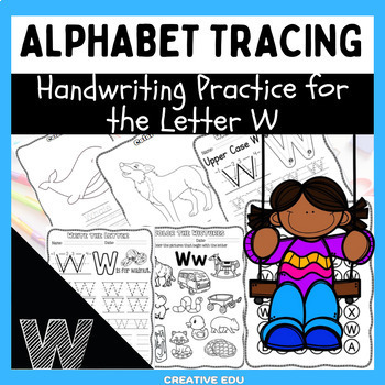 Preview of Alphabet Tracing Cards: Handwriting Practice for Letter W