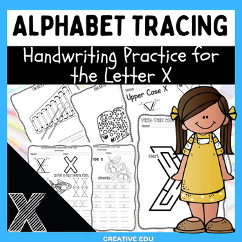 Preview of Alphabet Tracing Cards: Handwriting Practice for Letter X For FREE