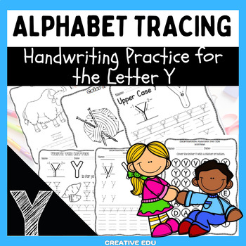 Preview of Alphabet Tracing Cards: Handwriting Practice for Letter Y