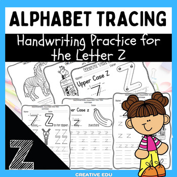 Preview of Alphabet Tracing Cards: Handwriting Practice for Letter Z