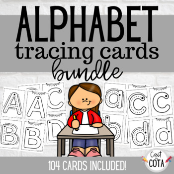 Preview of Alphabet Tracing Cards Upper & Lowercase Bundle