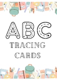 Alphabet Tracing Cards Worksheet in Pastel Colors
