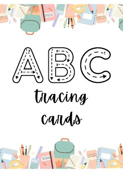Preview of |Printable| Alphabet Tracing Cards Worksheet in Pastel Colors Illustrative.