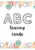 Alphabet Tracing Cards Worksheet in Pastel Colors Illustrative