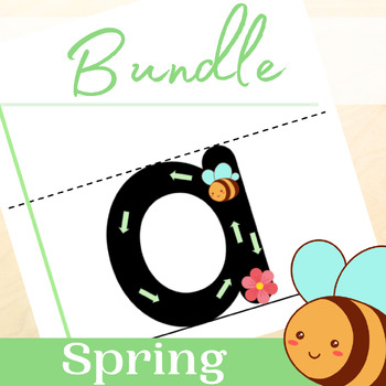 Preview of Alphabet Tracing for Pre-Writing Practice with Spring (Bundle)