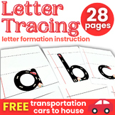 Alphabet Tracing for Pre-Writing Practice with Transportat