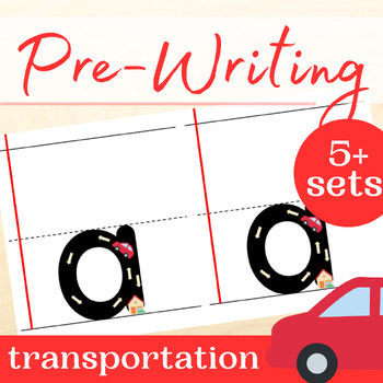 Preview of Alphabet Tracing for Pre-Writing Practice for Transportation Vehicles (Halves)