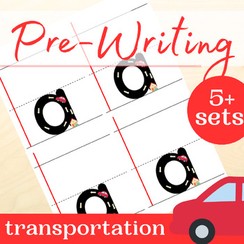 Preview of Alphabet Tracing for Pre-Writing Practice with Transportation Vehicles (Quarter)
