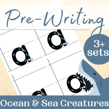 Preview of Alphabet Tracing for Pre-Writing Practice with Sea Ocean Creatures (Quarters)