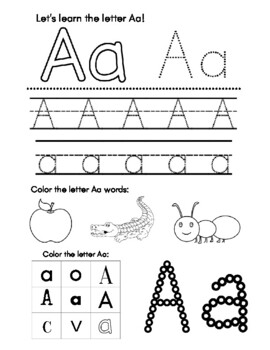 Alphabet Tracing, Coloring Worksheet by Miss JG's Learning Corner
