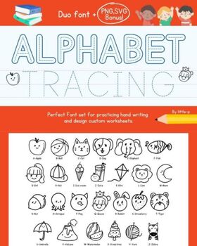 Preview of Alphabet Tracing Education Font Perfect for Practicing Writing Sans Serif Font