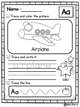 alphabet tracing fine motor skills and handwriting practice by miss cherry