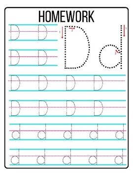 Alphabet Tracing Homework - Upper and Lower case letters by Kristy Hopewell