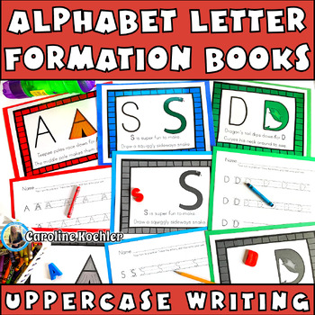 Preview of Alphabet Handwriting Letter Practice Posters Uppercase Worksheet Tracing Cards
