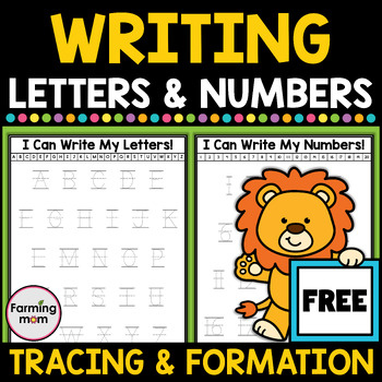 Preview of Alphabet Tracing Letters and Number Writing Practice Worksheets Freebie