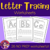 Alphabet Tracing | NO PREP Worksheets | Letter Tracing Centers