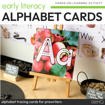Preview of Beginning Sound Alphabet Letter Tracing Mats with Real Photos