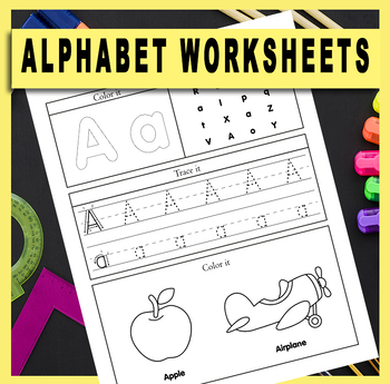 Alphabet Tracing Sheet - Learning Beginning Sounds Worksheet. | TPT