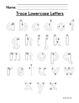 tracing letters lowercase