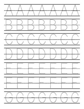 Alphabet Tracing Sheet: Uppercase Letters and Numbers 1-10 by Olivia Roark