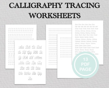 Preview of Alphabet Tracing Sheets , cursive font, calligraphy for beginners, handwriting