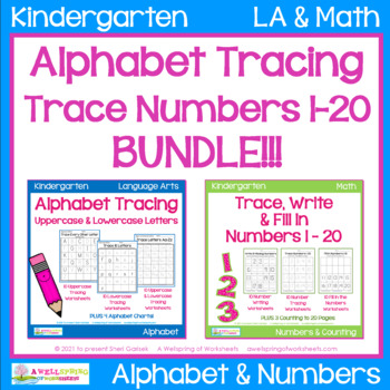 Preview of Alphabet Tracing & Trace Numbers 1-20 - the BUNDLE!!!