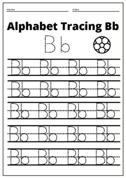 Alphabet Tracing B b uppercase and lowercase for kindergarten, PDF