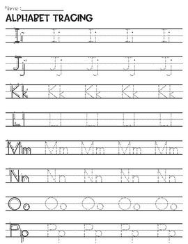 Alphabet Tracing Upper and Lower Case Worksheets by Owl School Studio