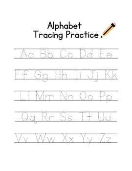 Alphabet Tracing Worksheet by Allera Padgett and Company | TPT
