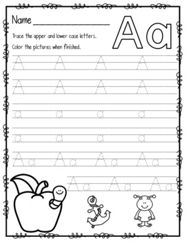 Alphabet Tracing Worksheets by KinderCounts1 | Teachers Pay Teachers