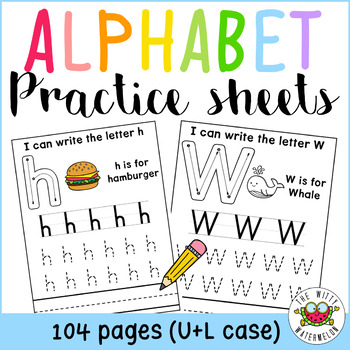 Tracing and Writing the Alphabet Worksheets by The Witty Watermelon