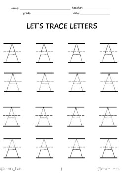 Preview of Alphabet Tracing Worksheets (A)