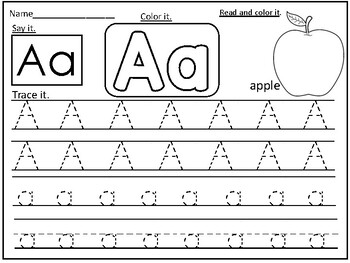 Alphabet Tracing Worksheets (Aa-Zz) Distance Learning by Kids' Learning ...