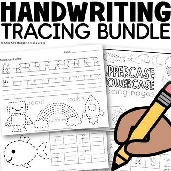 Preview of Handwriting Practice Alphabet Tracing Worksheets BUNDLE
