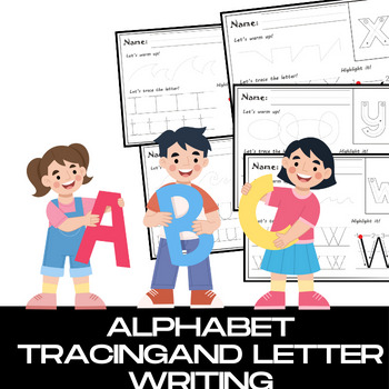 Preview of Alphabet Tracing Worksheets Lowercase Letters Writing Practice