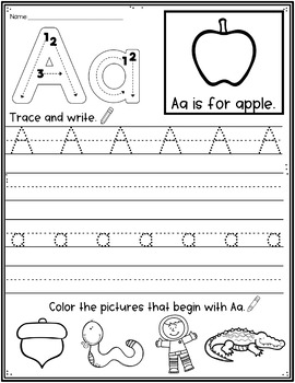Alphabet Tracing Worksheets NO PREP Alphabet Practice Pages | TpT
