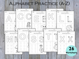Alphabet Letters Tracing Worksheets, Handwriting Practice,
