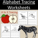 Alphabet Tracing Worksheets Writing Work Preschool Kindergarten