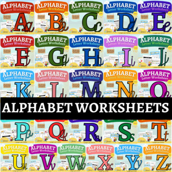 Preview of Alphabet Tracing & Writing Activity | Handwriting Practice Worksheet BUNDLE