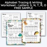 Alphabet Tracing & Writing Worksheet - Letters: S, N, T, R