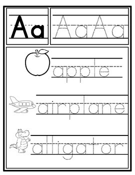 alphabet tracing and coloring pages full page version tpt