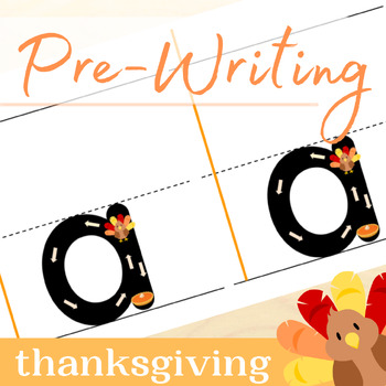 Preview of Alphabet Tracing for Thanksgiving Pre-Writing Letter Tracing Practice Half Sheet