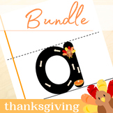 Alphabet Tracing for Thanksgiving Turkeys & Pilgrims Pre-W