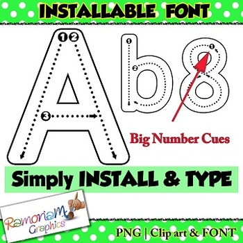 Preview of Alphabet Tracing font, correct letter formation