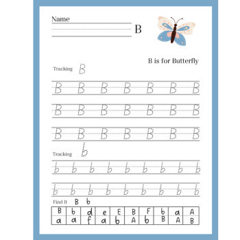 Alphabet Tracking Handwriting Practice Beginning Letter Worksheet #1