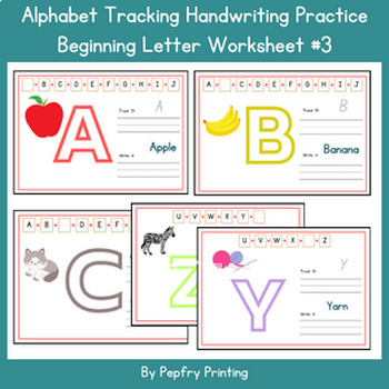 Preview of Alphabet Tracking Handwriting Practice Beginning Letter Worksheet #3