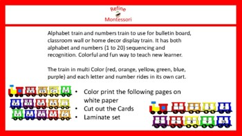 Alphabet Train And Numbers Train Decor Display By Refine Montessori