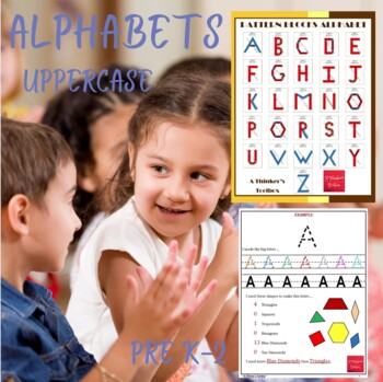 Preview of Alphabet UPPERCASE Pattern Block Mat Printables & Worksheets